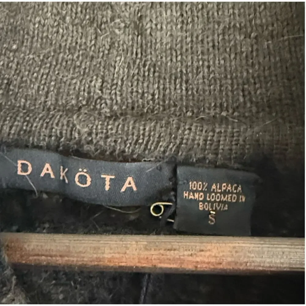 Dakota Hand Loomed Grey Floral Alpaca Cardigan Sz S